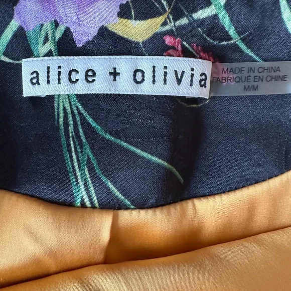 ALICE and OLIVIA Lila Oversized Patchwork Bomber Jacket - Picture 4 of 16